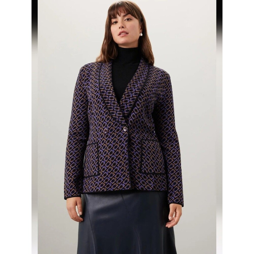 Diane Von Furstenburg Trillian Purple Blazer Jacket Size 2